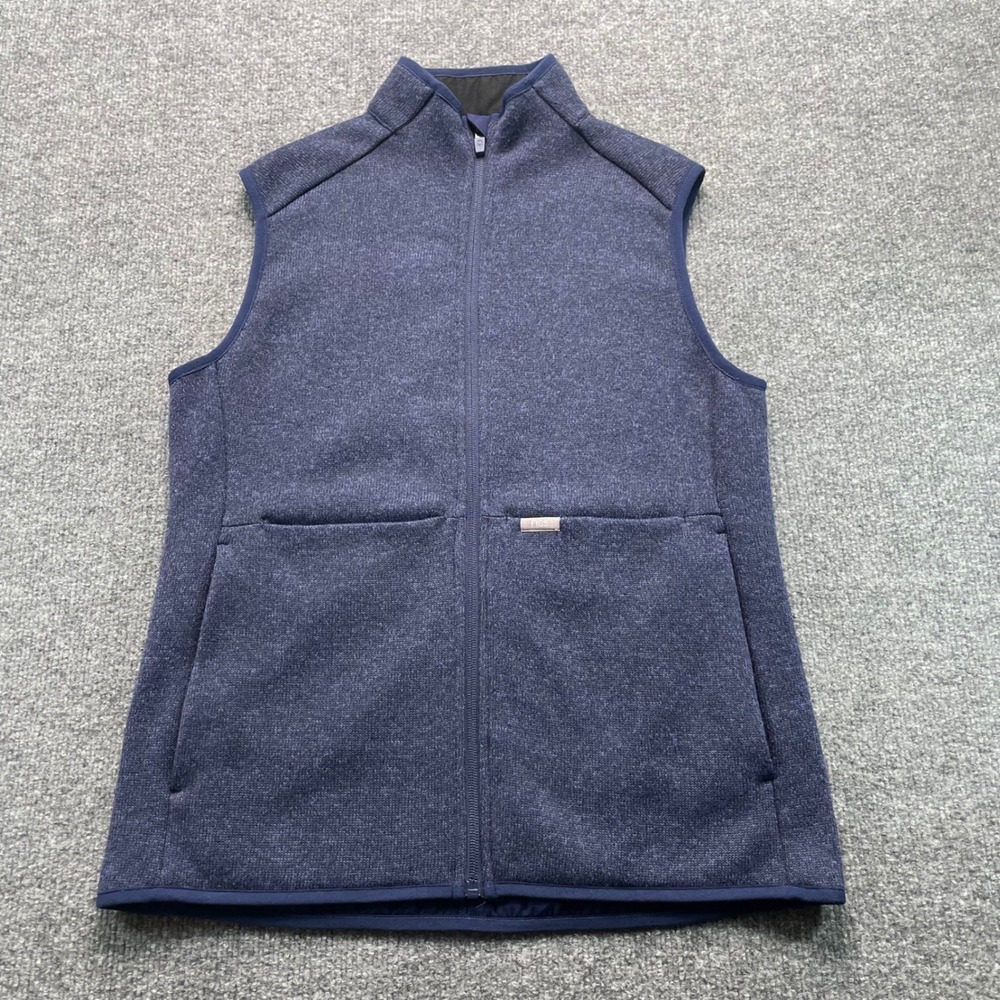 Figs Fleece Vest Womens Medium Navy Blue Full Zip Medical Scrub Layer